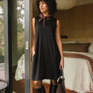 Wool& Sierra Tank Dress in Black Size S-Long EUC